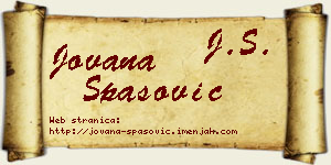 Jovana Spasović vizit kartica